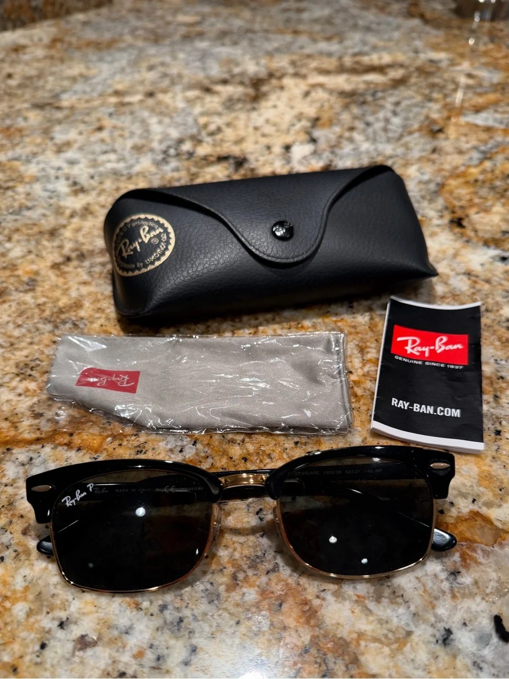 Ray-Ban Clubmaster Square Polarized Sunglasses